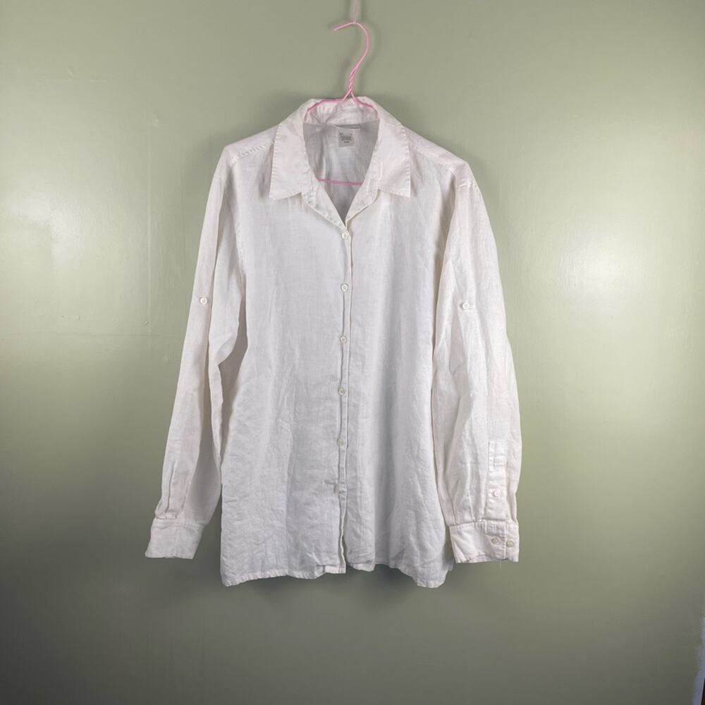Vintage Jones New York linen button down blouse